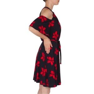 Joseph Ribkoff Navy and Red Cut Out Cocktail Dress 6 NWOT